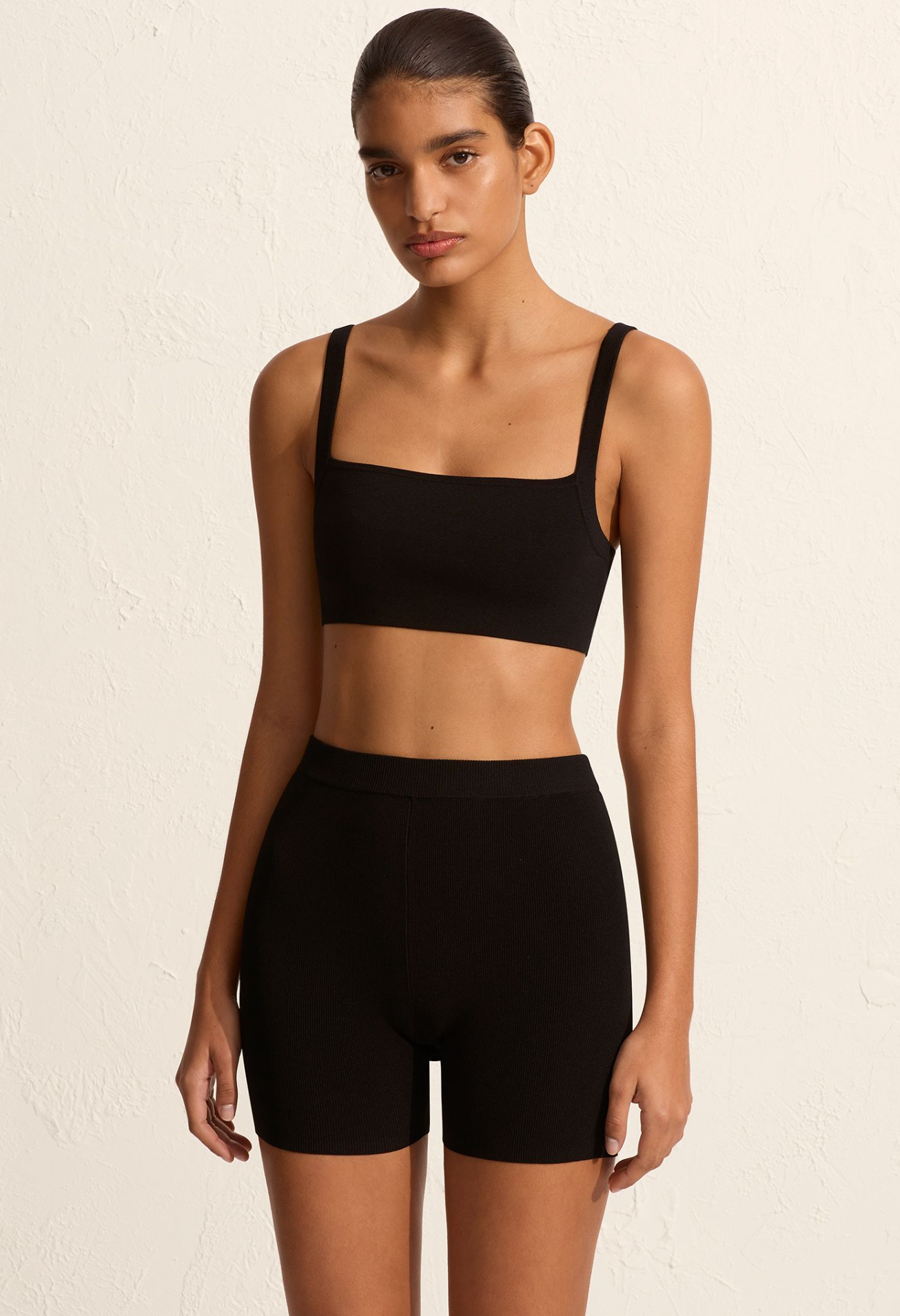 Matteau | Cropped Knit Bike Short - Black