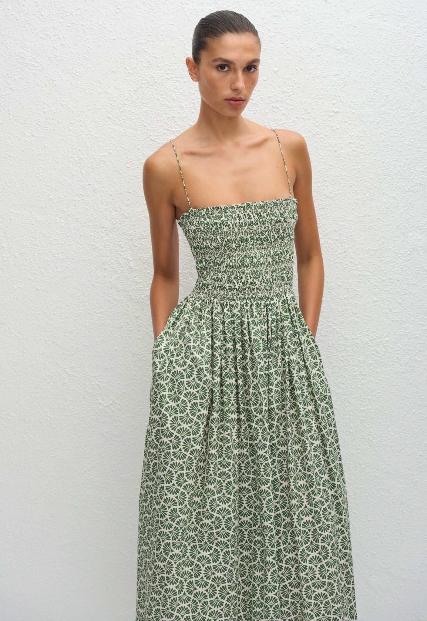 Matteau | Shirred Bodice Dress - Vetiver