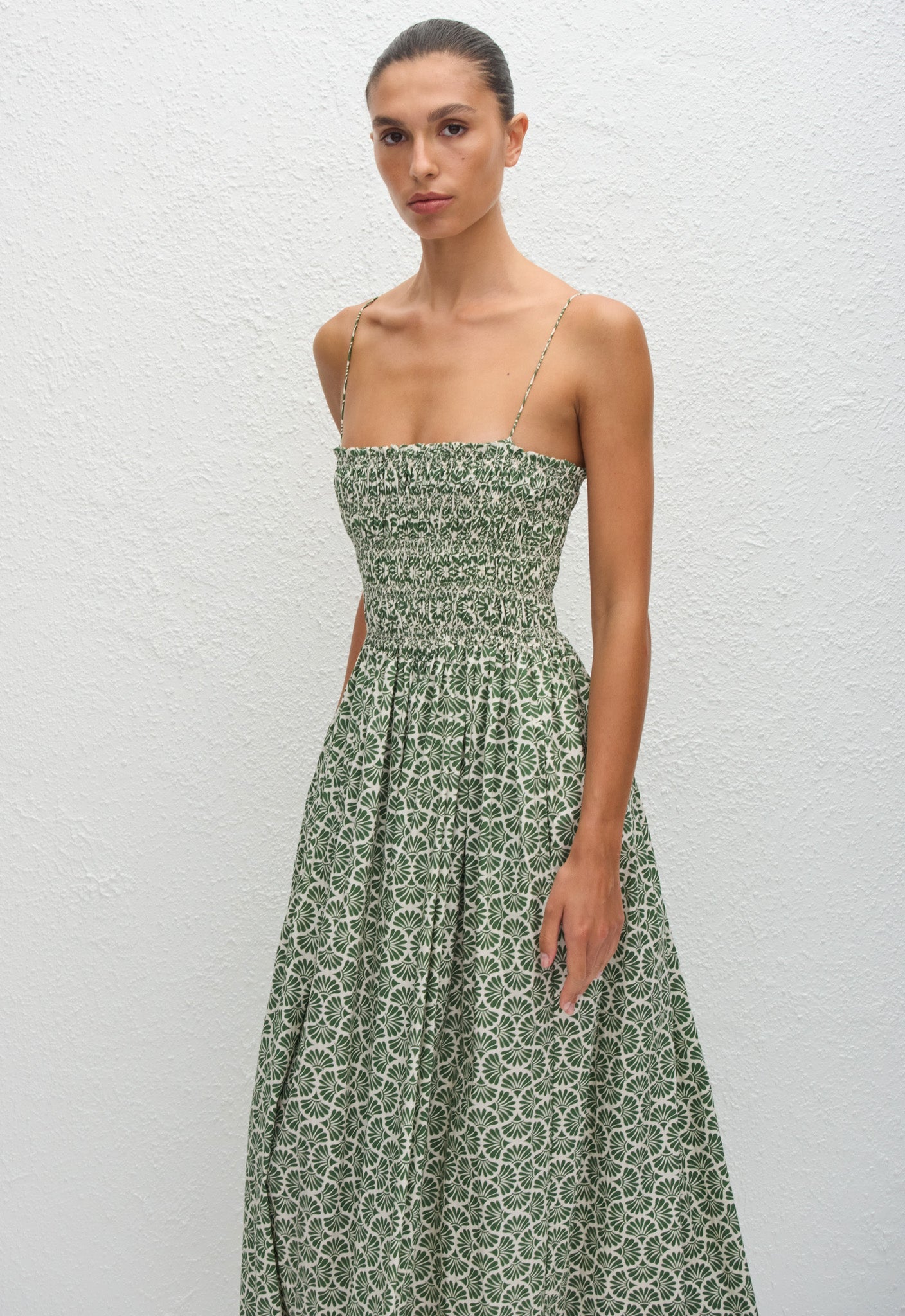 Matteau | Shirred Bodice Dress - Vetiver