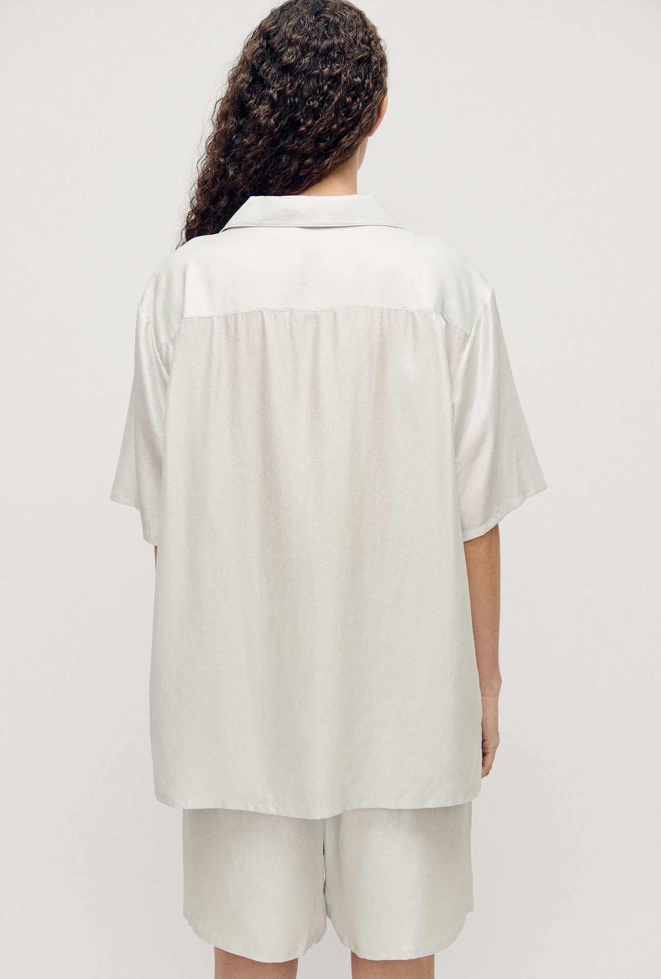 Silk Laundry | Camp Shirt - Silver Foil