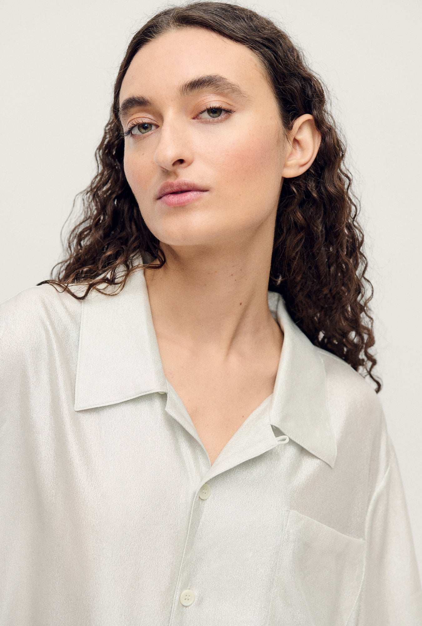Silk Laundry | Camp Shirt - Silver Foil