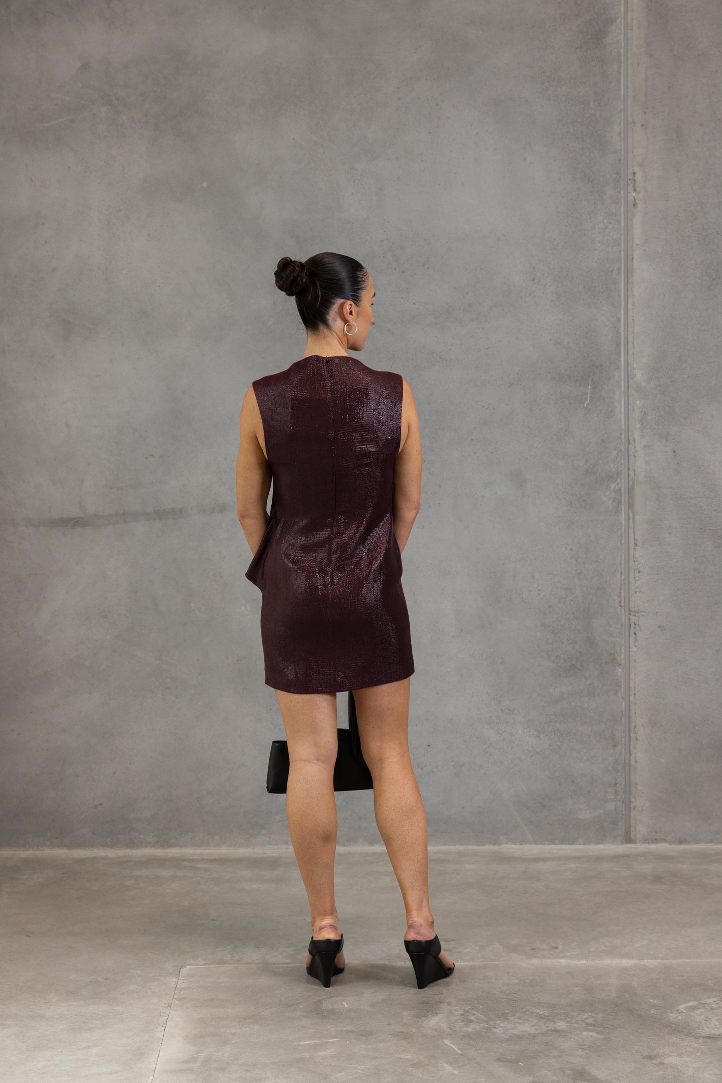 Camilla & Marc | Sana Drape Tailored Mini Dress - Burgundy