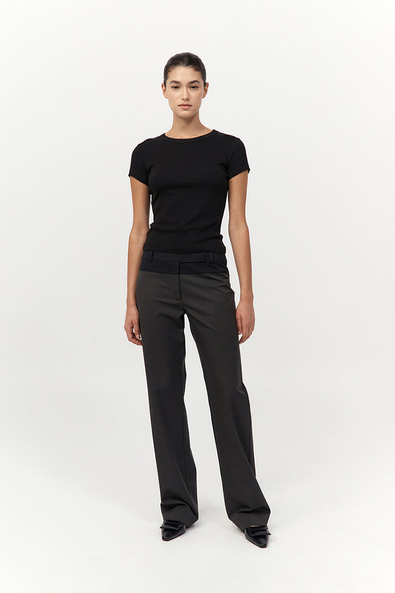 St Agni | 90s Splice Panelled Pants - Black Olive/Black