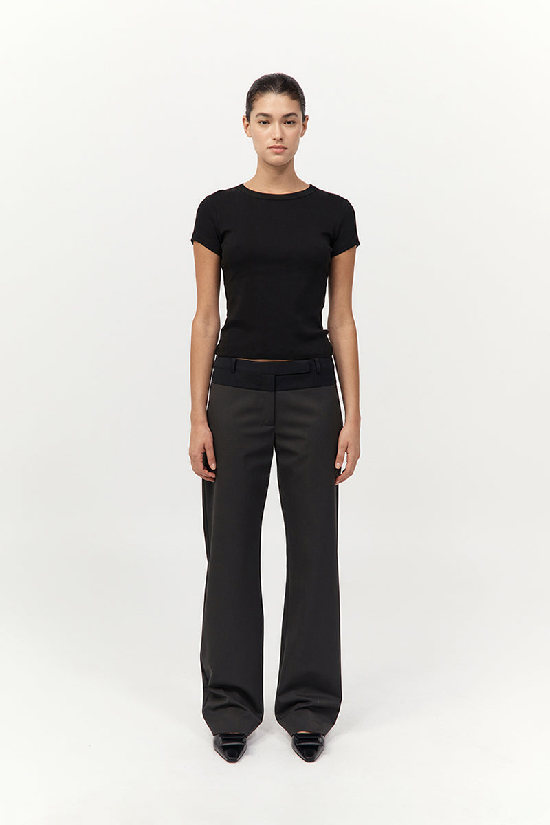 St Agni | 90s Splice Panelled Pants - Black Olive/Black