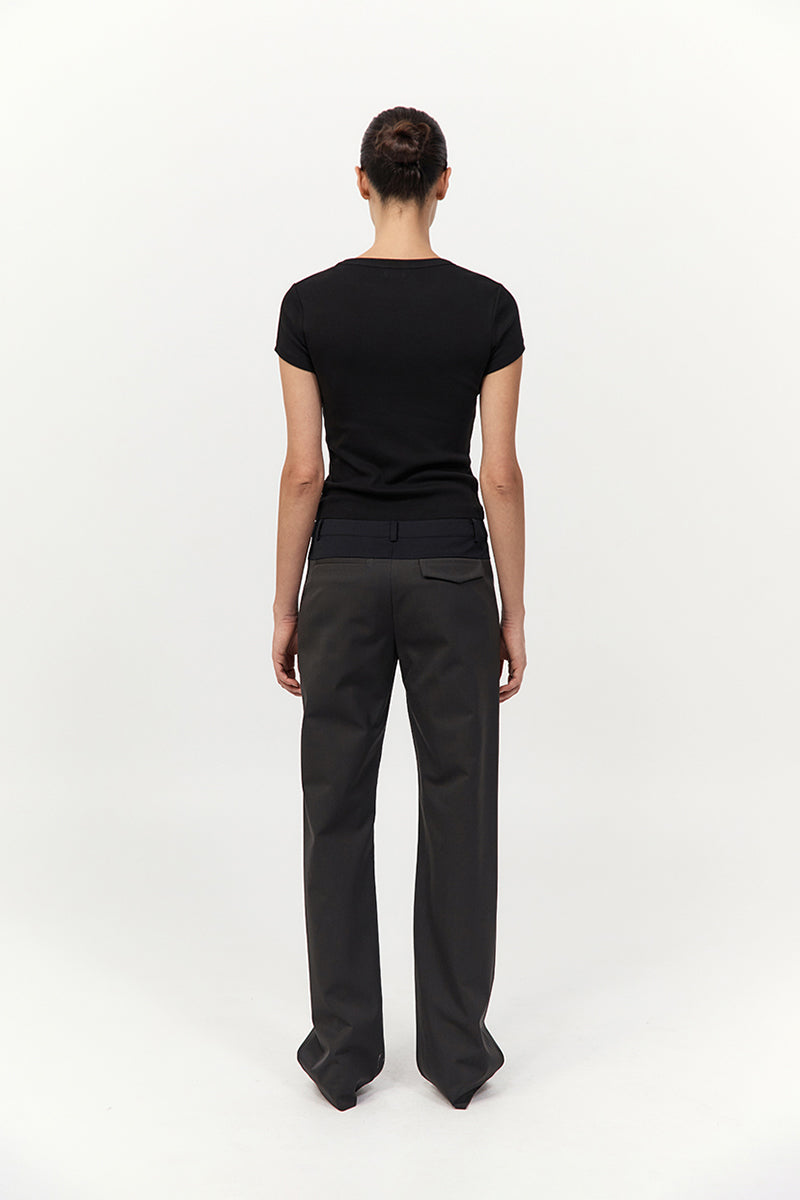 St Agni | 90s Splice Panelled Pants - Black Olive/Black