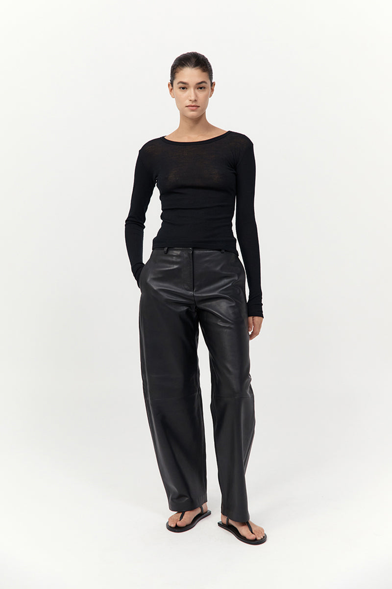St Agni | Baby Wool Long Sleeve Top - Black