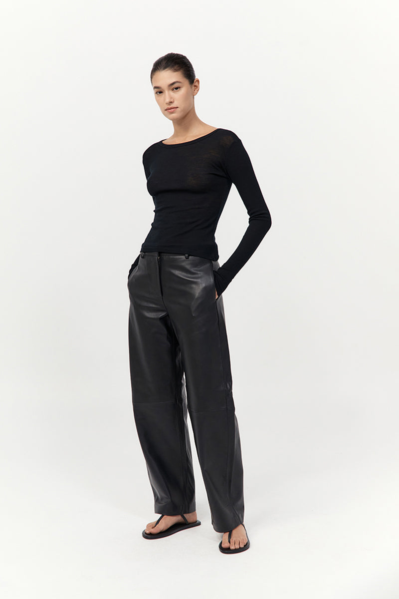 St Agni | Baby Wool Long Sleeve Top - Black