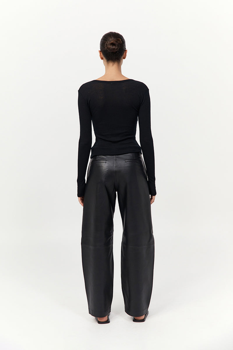St Agni | Baby Wool Long Sleeve Top - Black