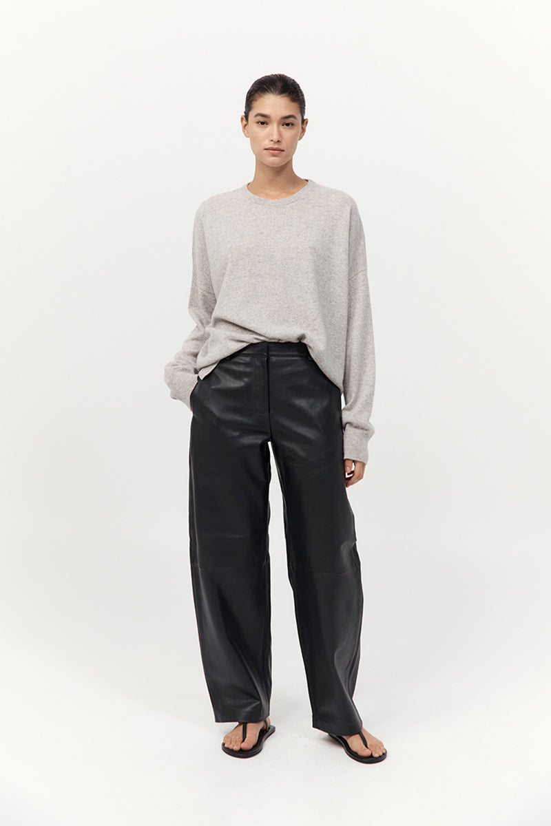 St Agni | Leather Balloon Pants - Black