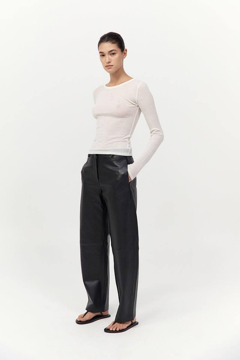 St Agni | Leather Balloon Pants - Black