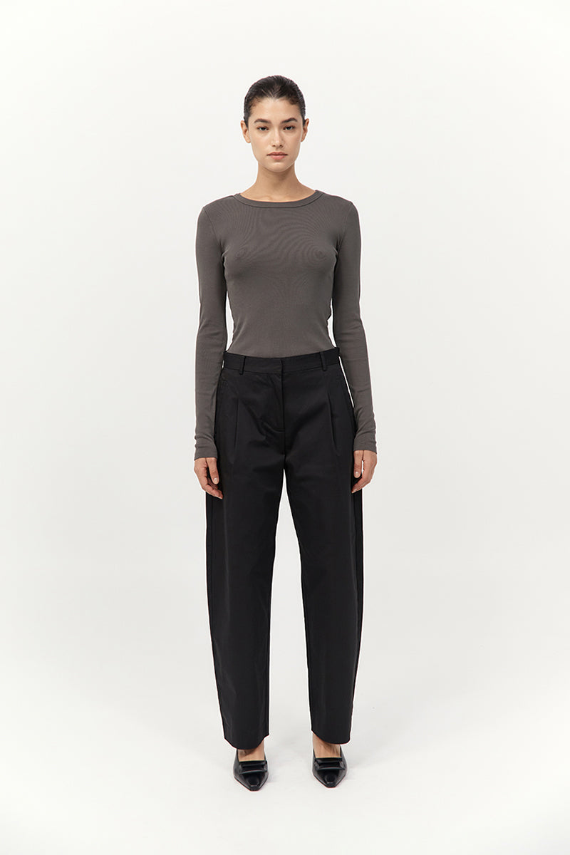 St Agni | Organic Cotton Long Sleeve Top - Khaki