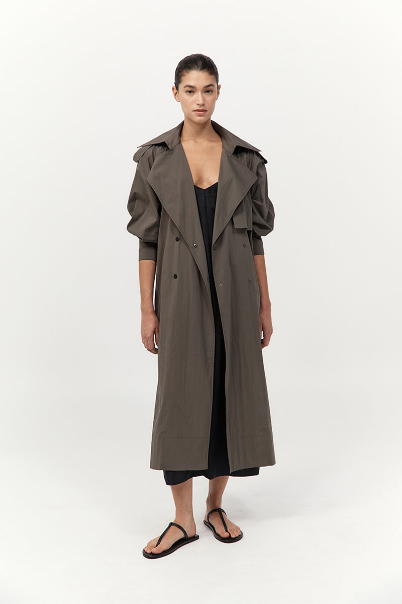 St Agni | Relaxed Trench - Khaki