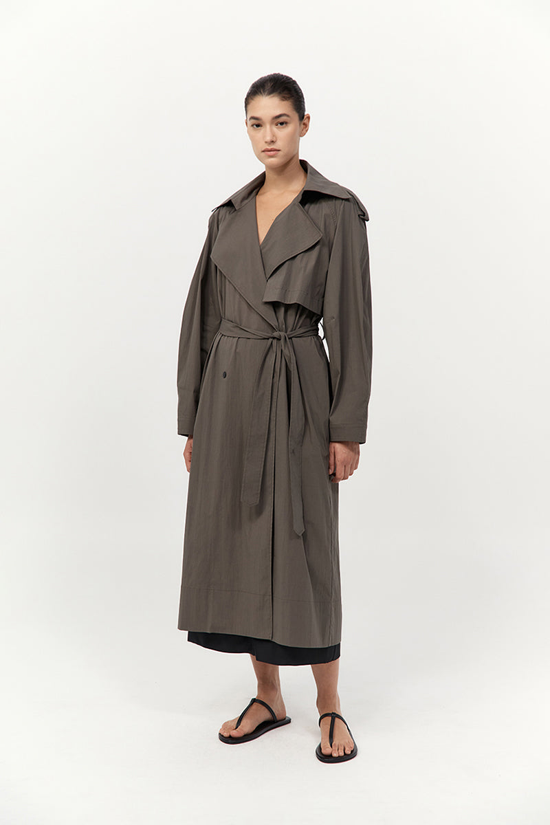 St Agni | Relaxed Trench - Khaki