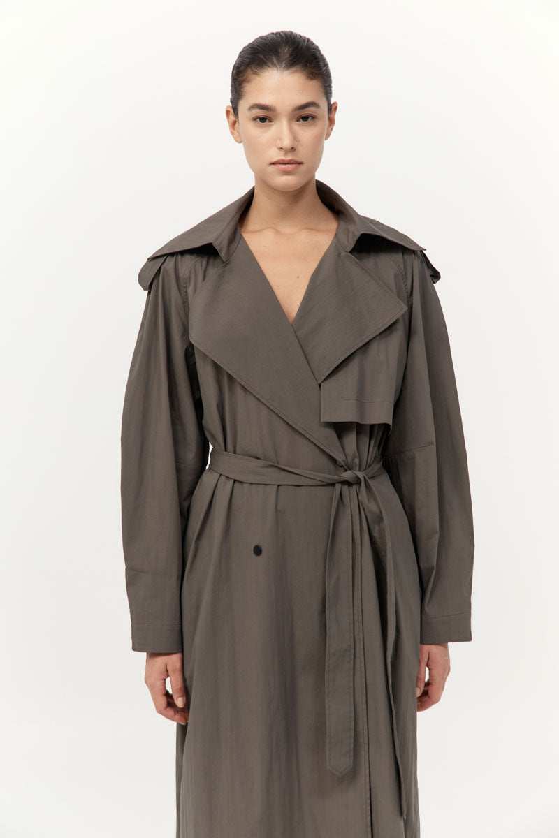 St Agni | Relaxed Trench - Khaki