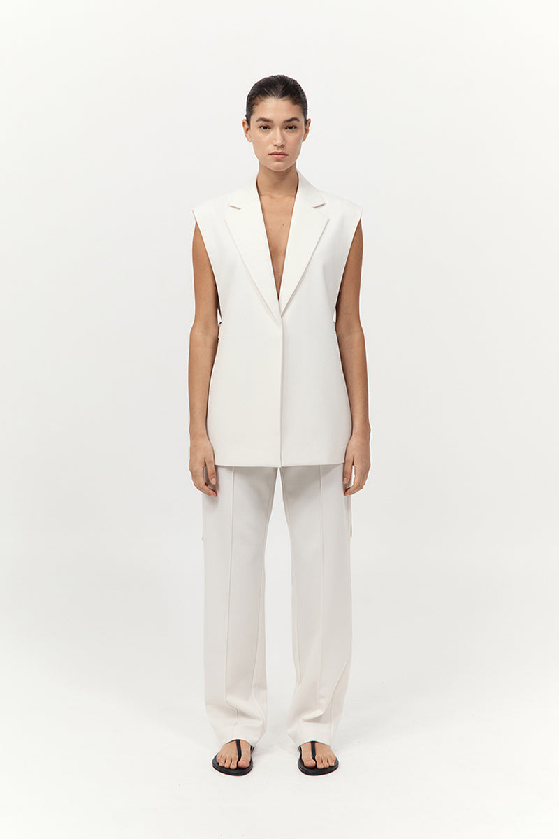 St Agni | Relaxed Side Tie Vest - Off White
