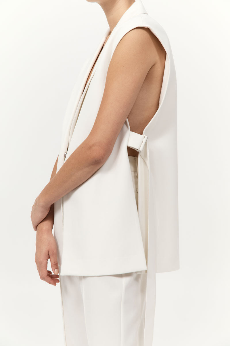 St Agni | Relaxed Side Tie Vest - Off White