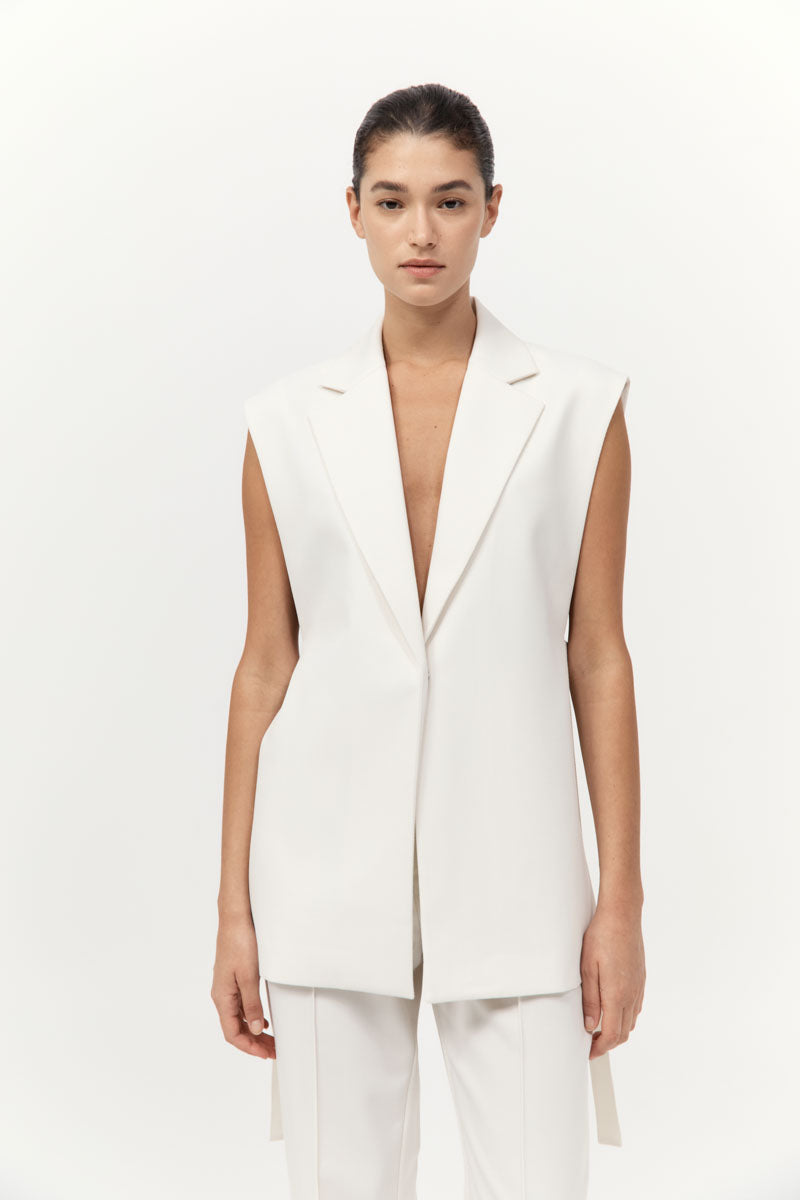 St Agni | Relaxed Side Tie Vest - Off White