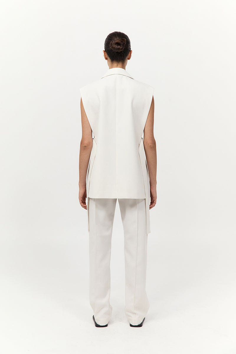 St Agni | Relaxed Side Tie Vest - Off White