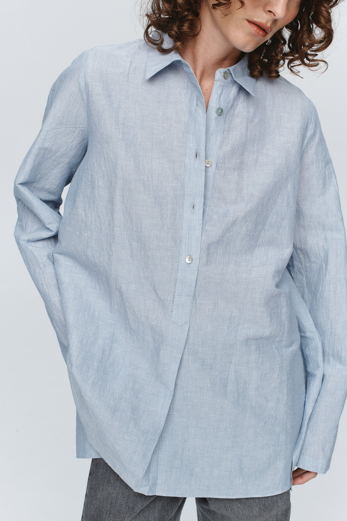 Marle | Tab Shirt - Bleu Stripe