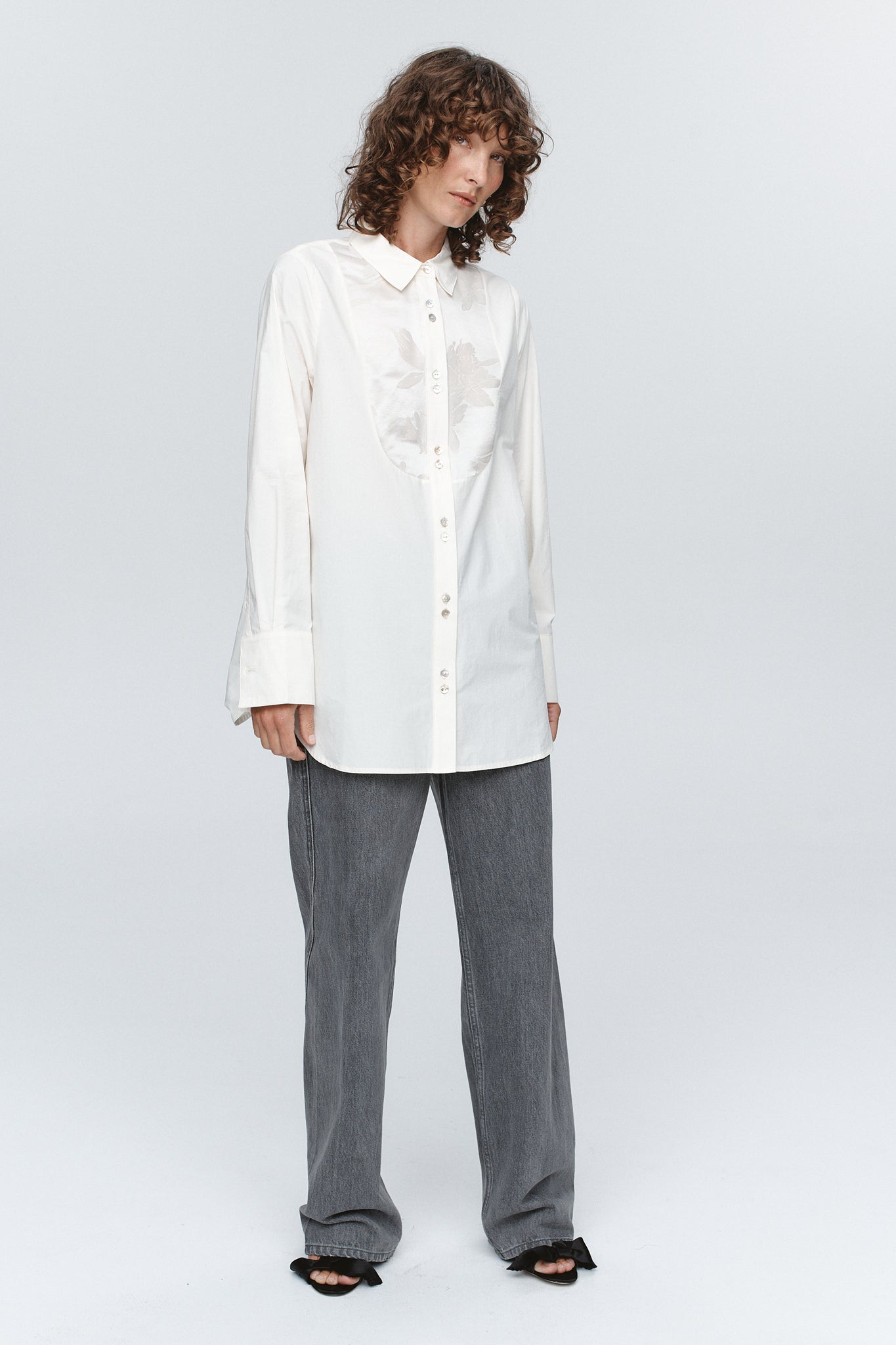 Marle | Tuxedo Shirt - Ivory
