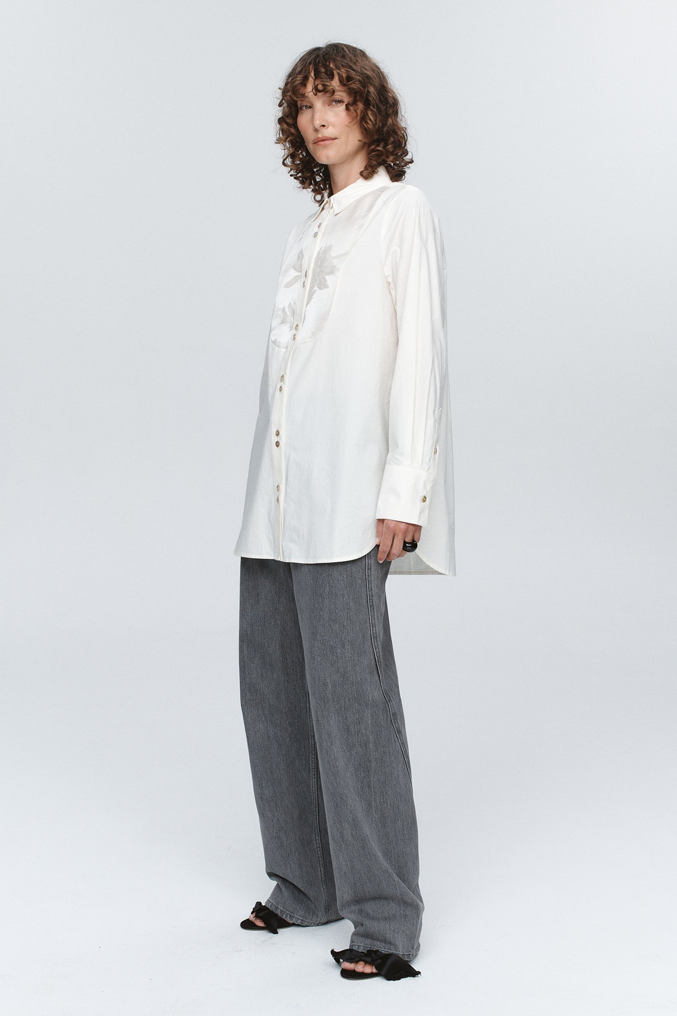 Marle | Tuxedo Shirt - Ivory