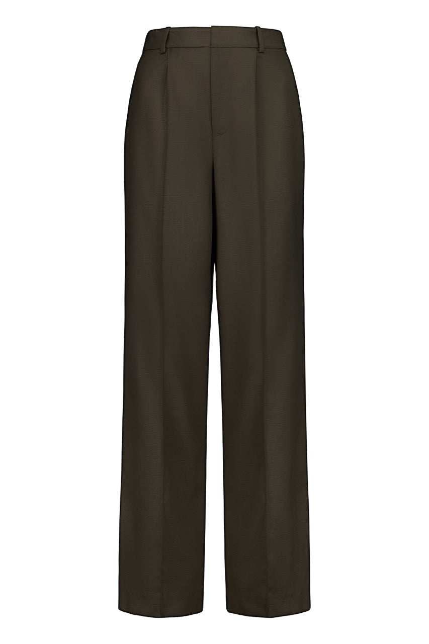 Rebe | Tailored Trouser - Olive Brown