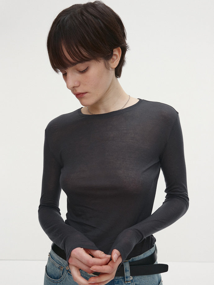 Tonywack | Wool Tencel Long Sleeve - Charcoal