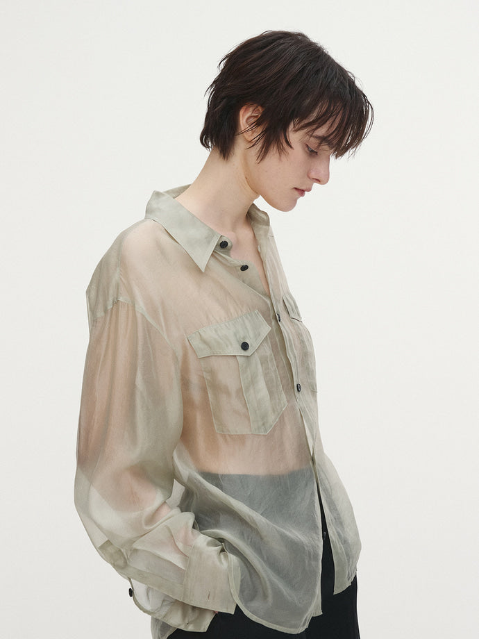 Tonywack | Oversized Sheer Shirt - Pale Green
