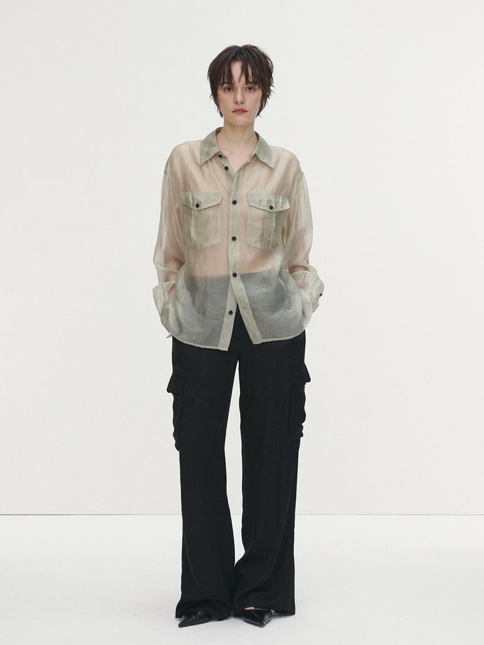 Tonywack | Oversized Sheer Shirt - Pale Green