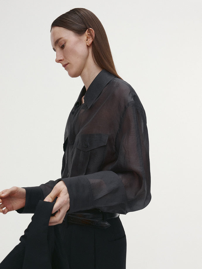 Tonywack | Oversized Sheer Shirt - Carbon Grey