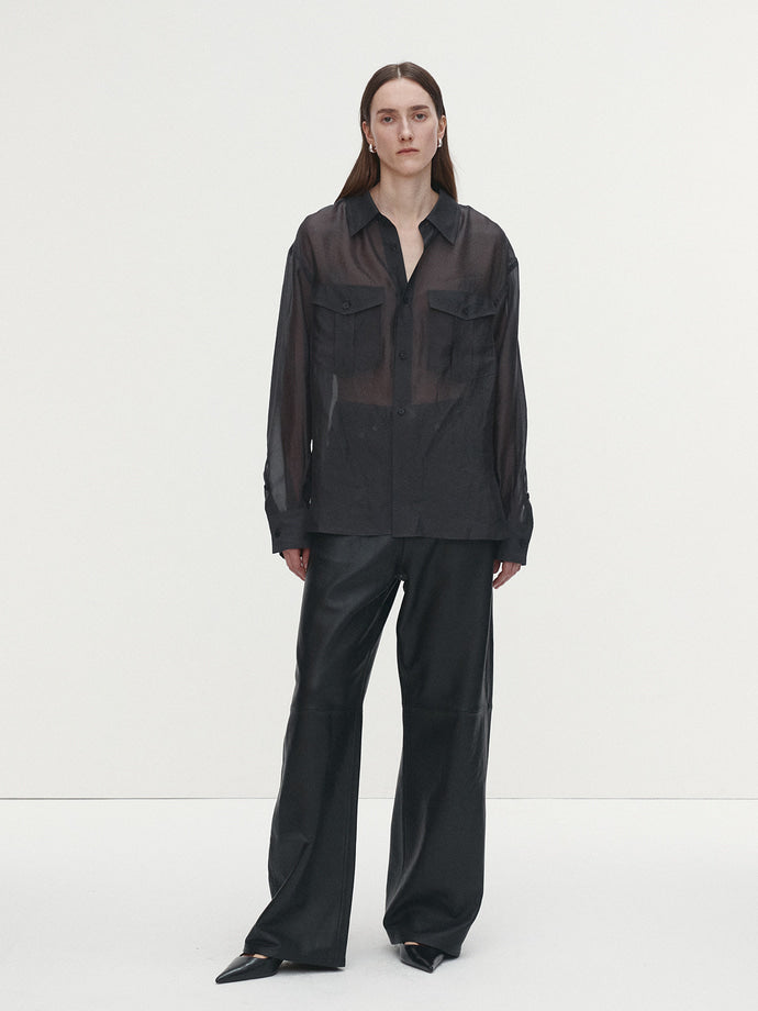 Tonywack | Oversized Sheer Shirt - Carbon Grey