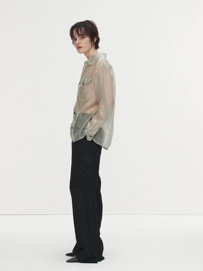 Tonywack | Oversized Sheer Shirt - Pale Green