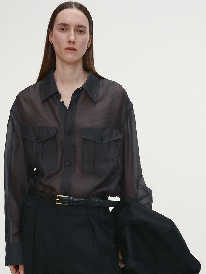 Tonywack | Oversized Sheer Shirt - Carbon Grey