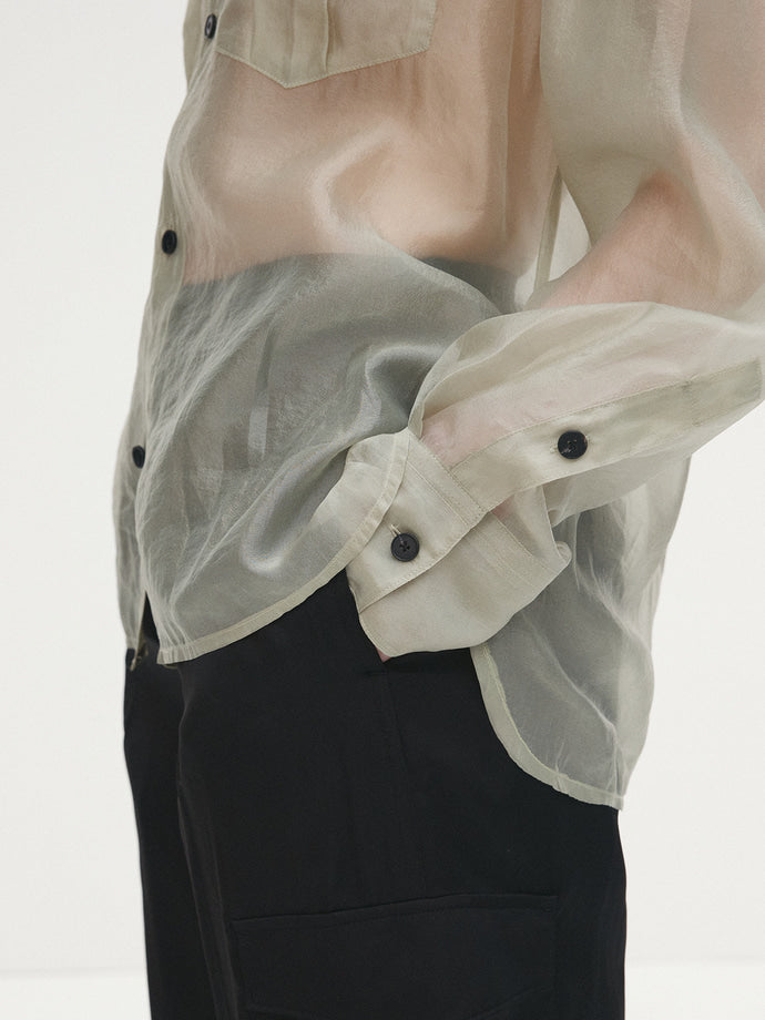 Tonywack | Oversized Sheer Shirt - Pale Green