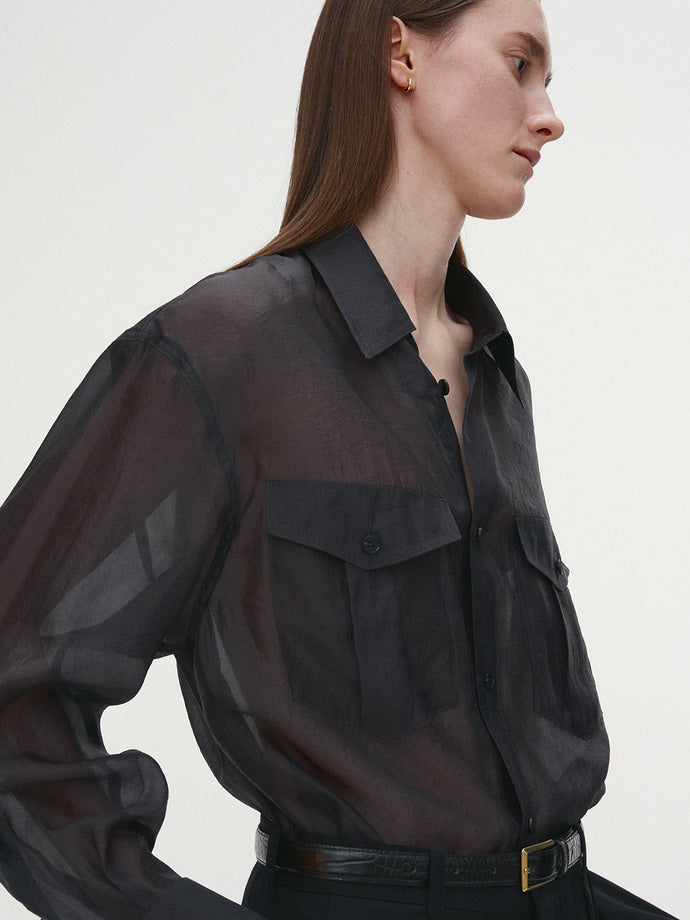 Tonywack | Oversized Sheer Shirt - Carbon Grey