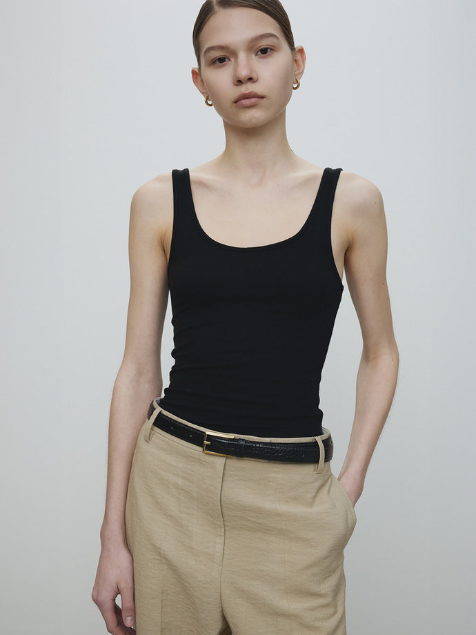Tonywack | Tencel U Neck Sleeveless - Black