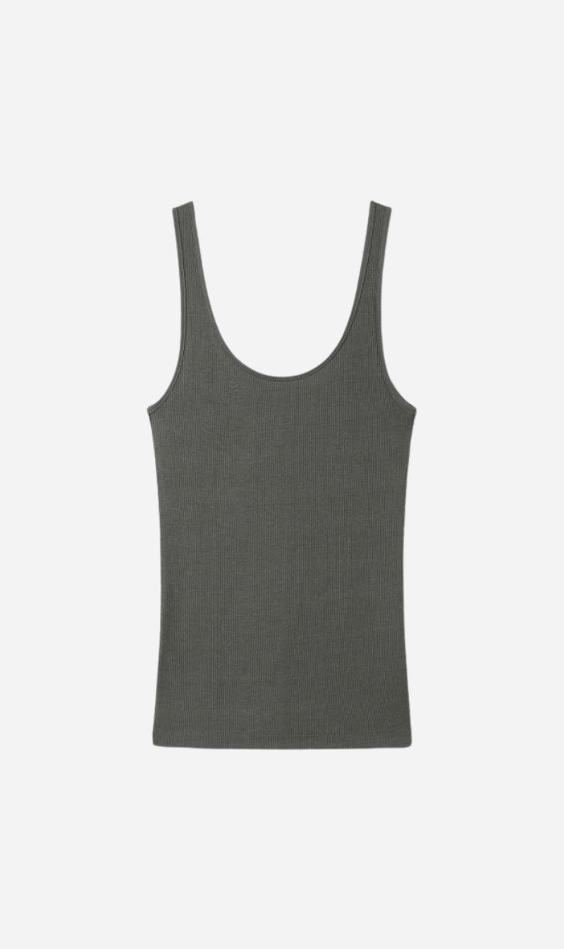 Tonywack | Tencel U Neck Sleeveless - Olive Charcoal