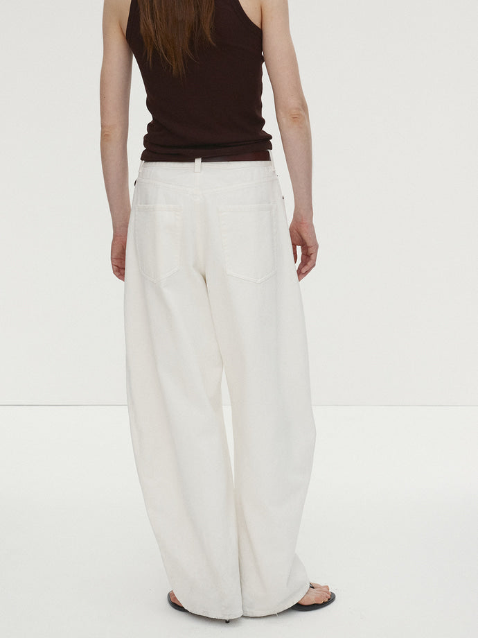 Tonywack | Side Tuck Curve Denim Jeans - Ecru