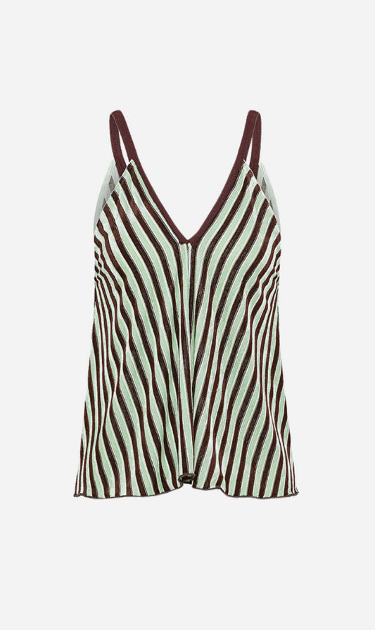 Forte Forte | Velvet Strappy Top - Ice/Lime