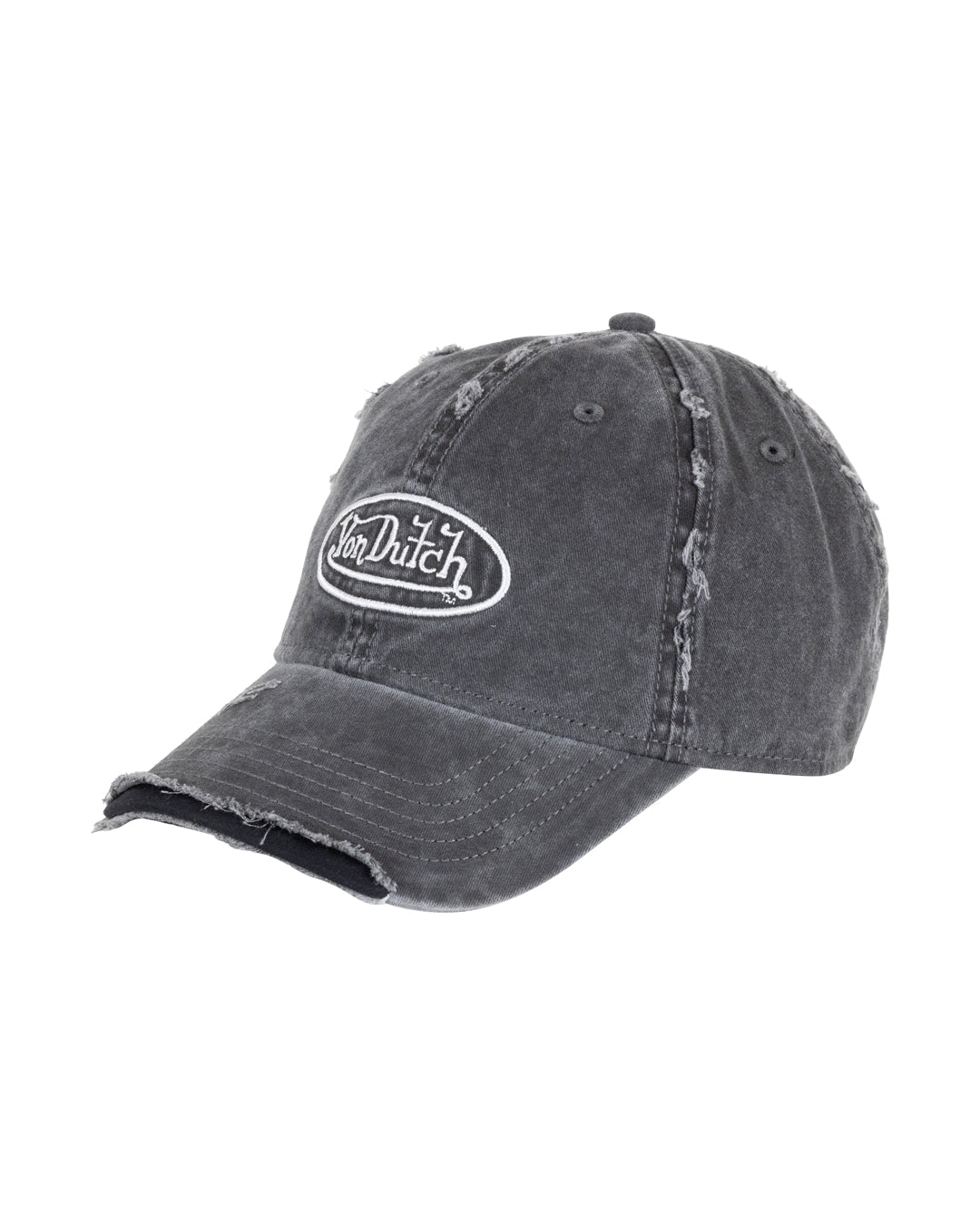 Von Dutch | Destroyed Twill Emboidery Dad Cap -Black
