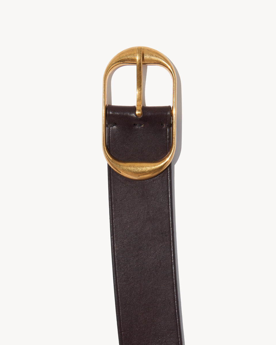 Nili Lotan | Nili Belt - Dark Brown With Antique Brass Buckle
