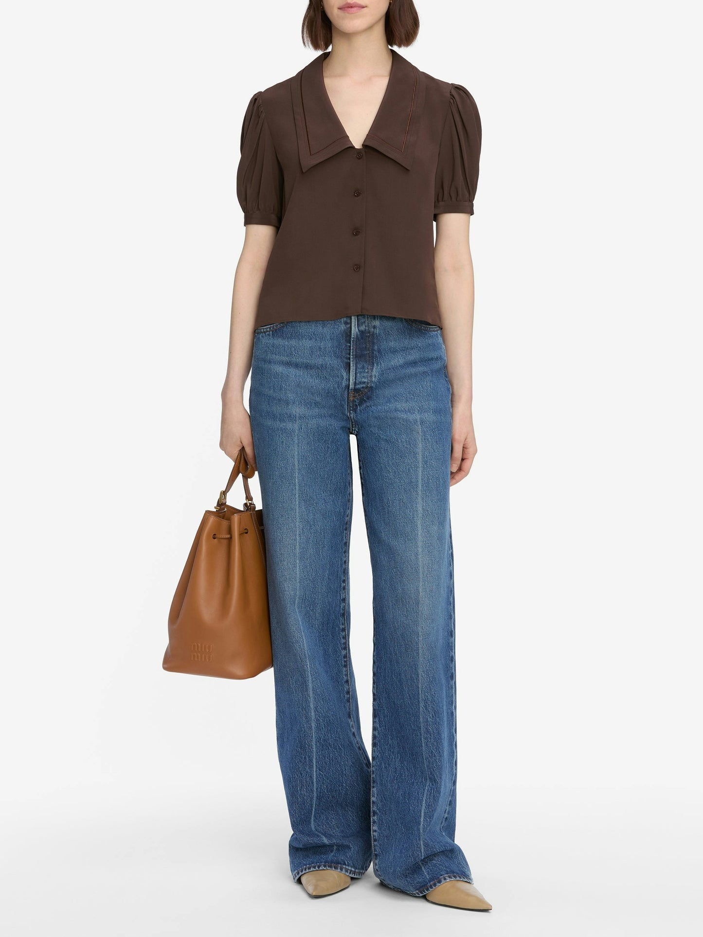 Frame Denim | The Sailor Blouse - Coffee