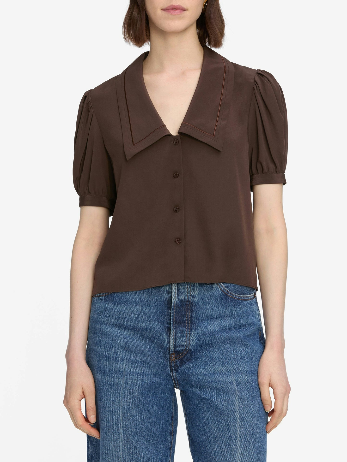 Frame Denim | The Sailor Blouse - Coffee