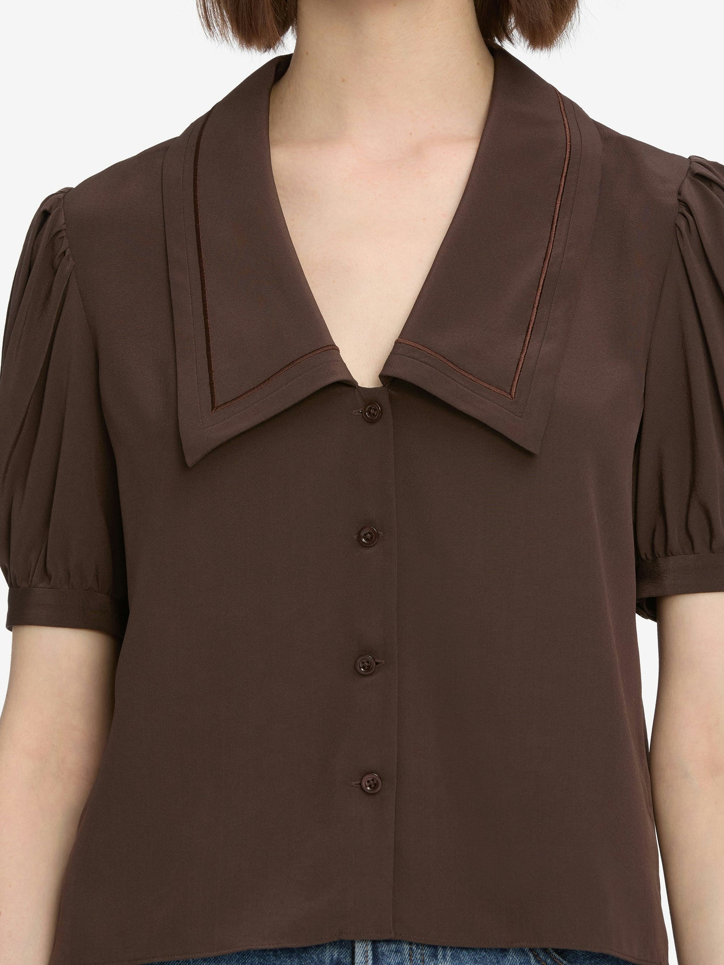 Frame Denim | The Sailor Blouse - Coffee