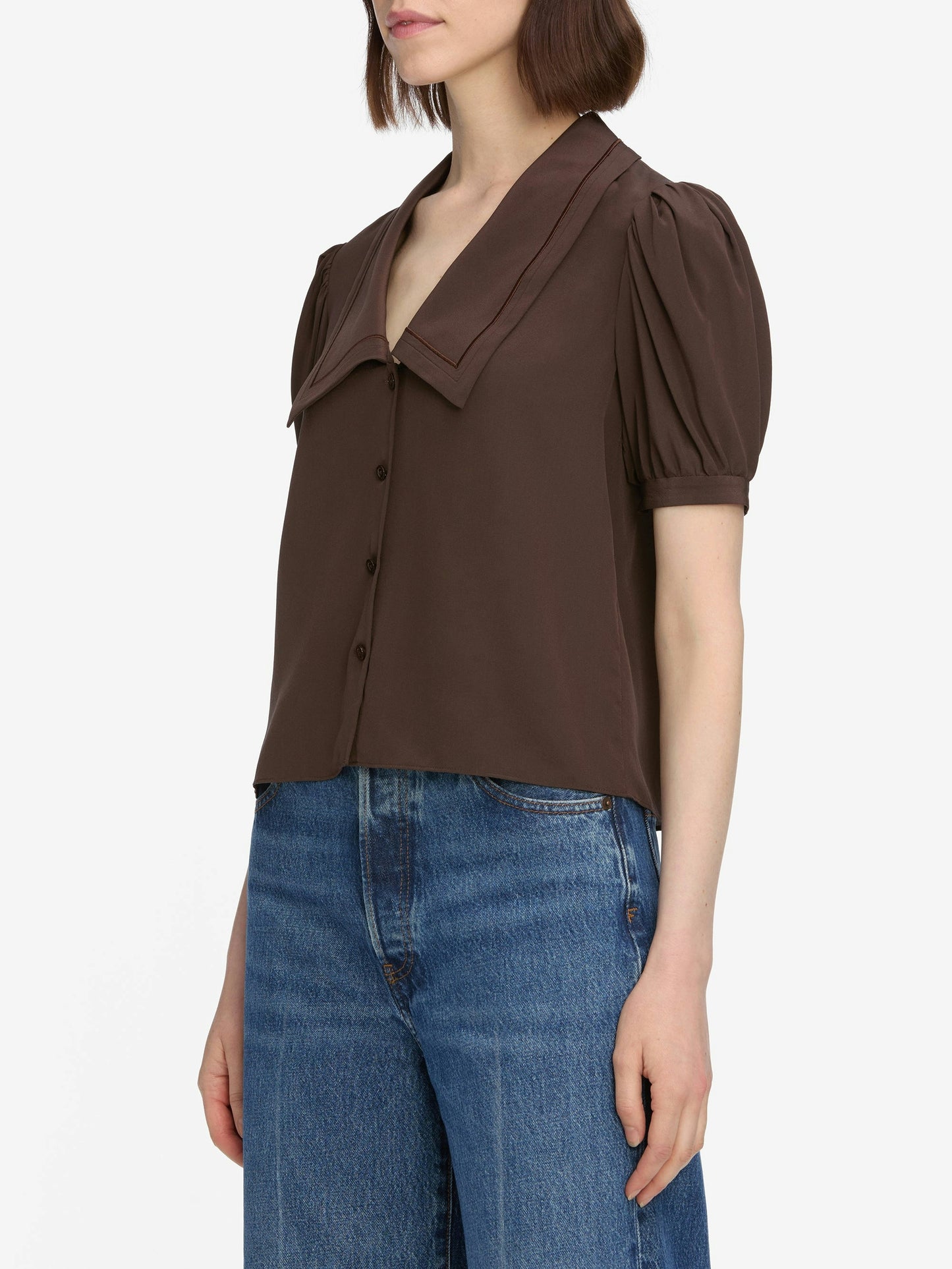 Frame Denim | The Sailor Blouse - Coffee