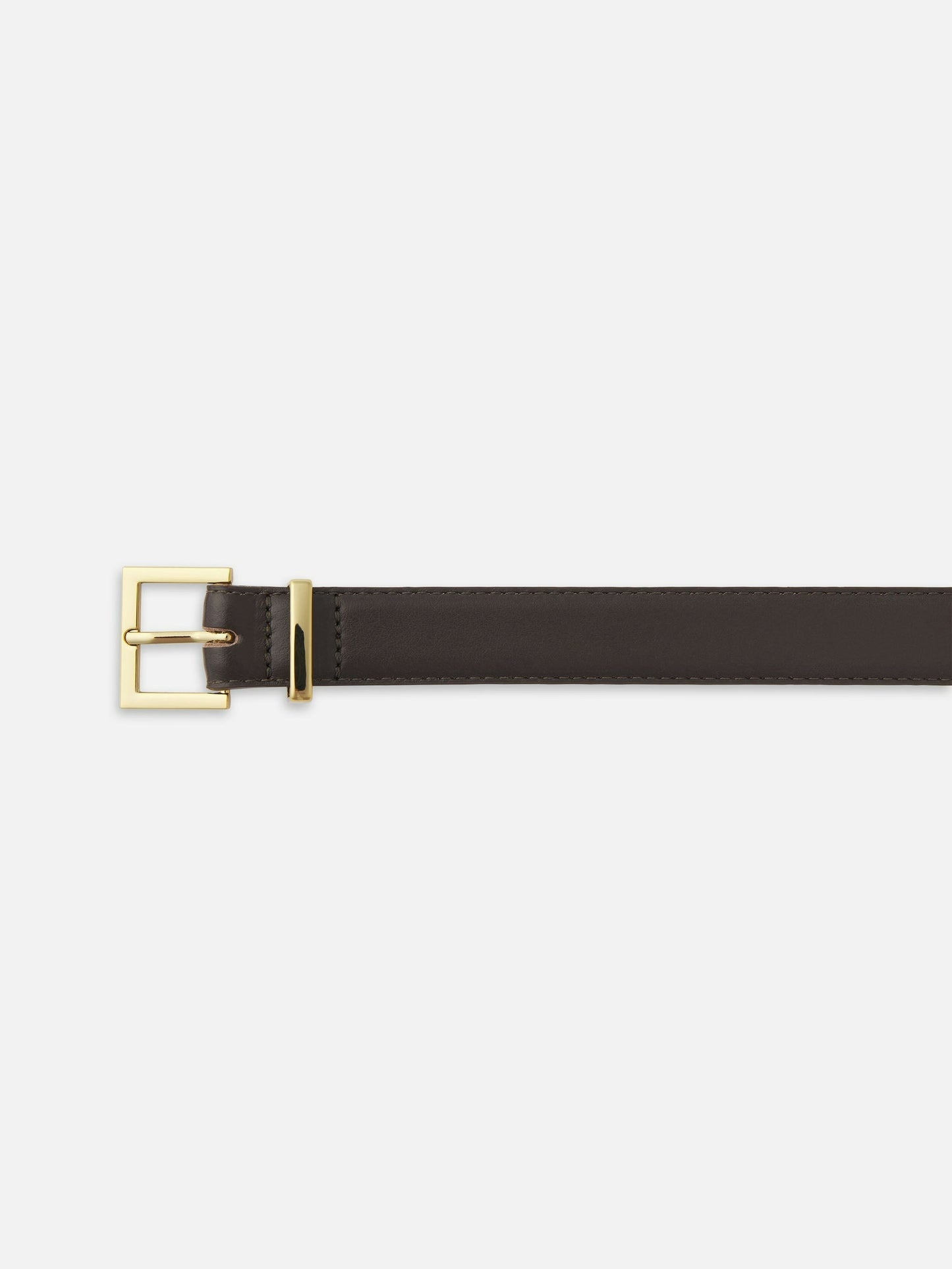 Frame Denim | The Leather Square Buckle Belt - Dark Brown
