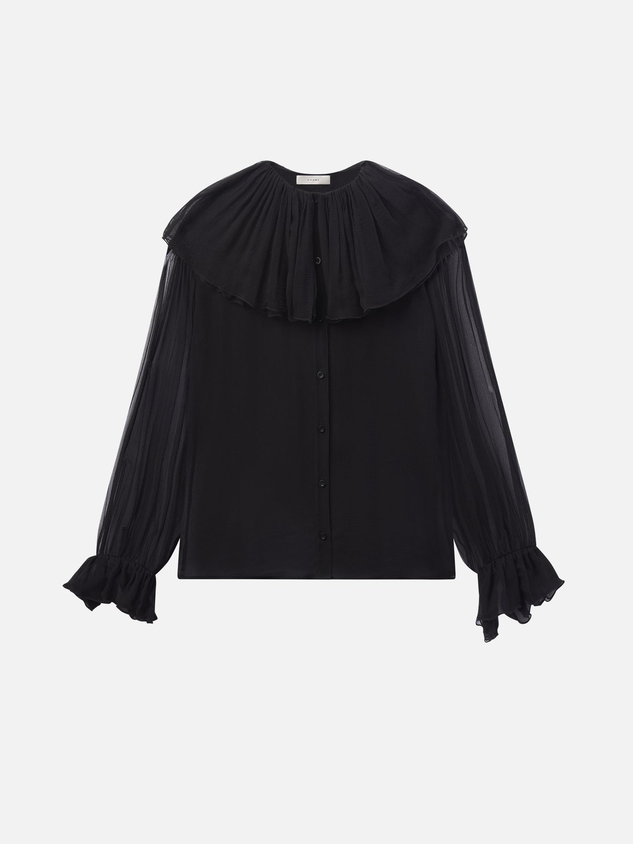 Frame | The Tiered Statement Blouse - Black