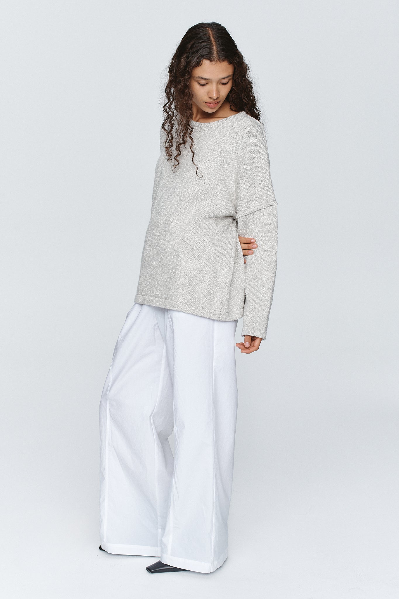 Marle | Yelena Knit Tee - Grey Marle