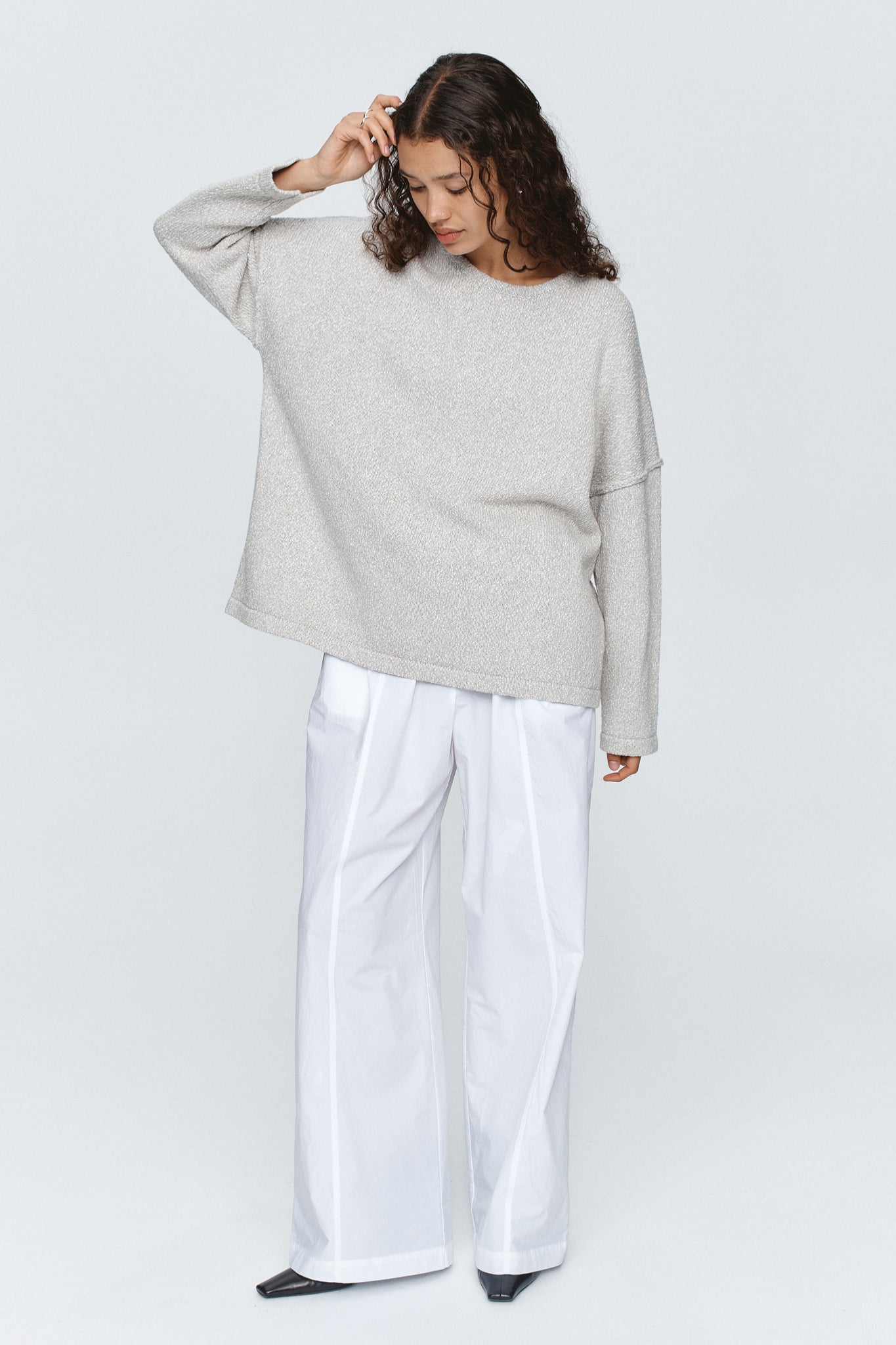 Marle | Yelena Knit Tee - Grey Marle