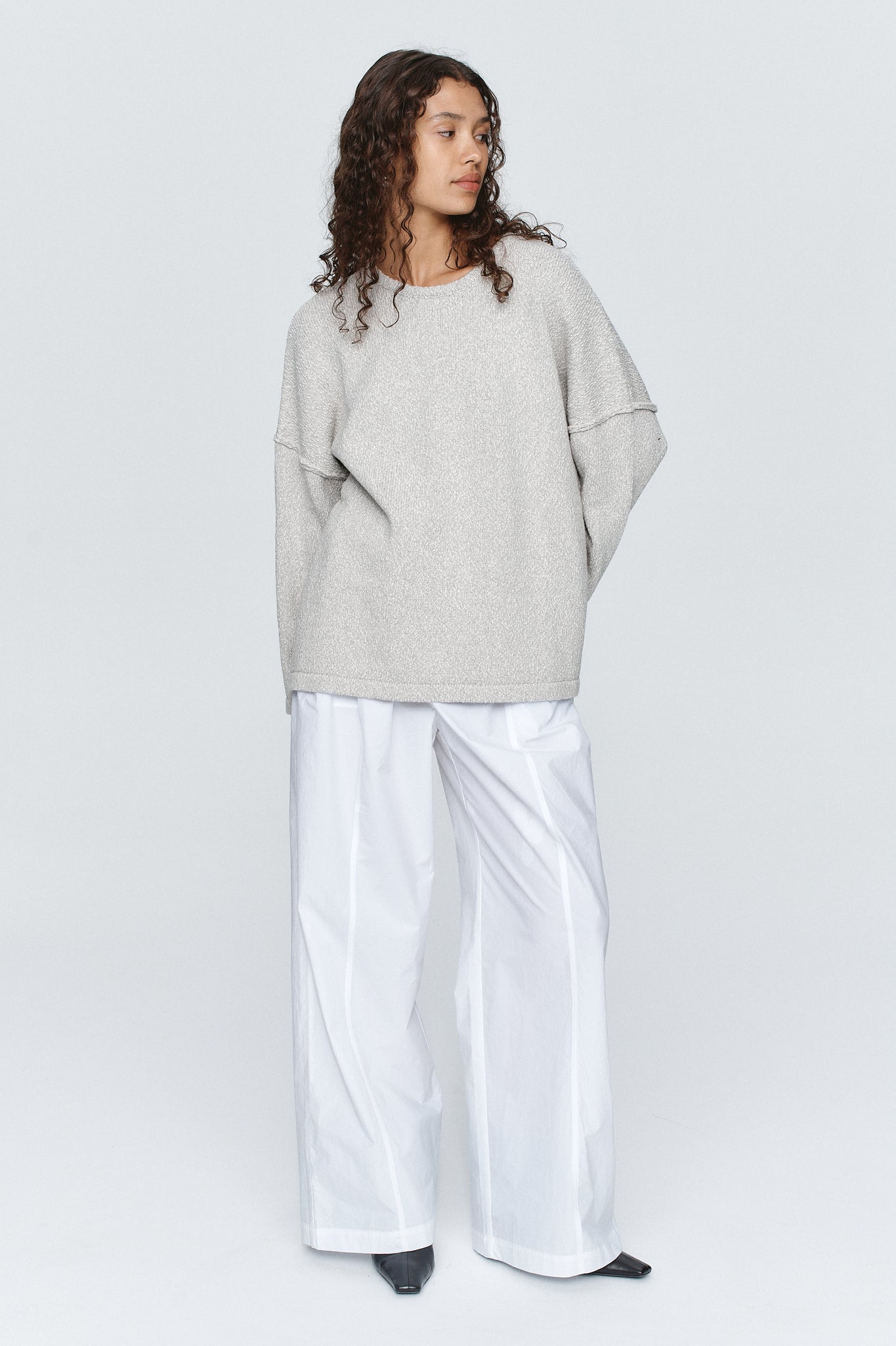 Marle | Yelena Knit Tee - Grey Marle